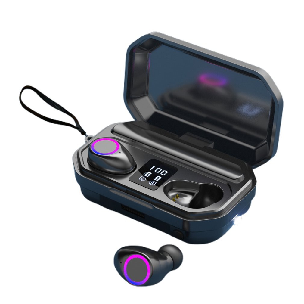 Offres spéciales Original TWS Bluetooth écouteur 5.0 tactile musique sans fil écouteurs stéréo basse écouteurs véritable sans fil écouteurs de base: Black Rope