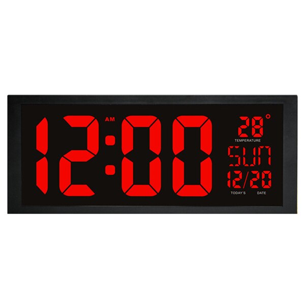 HD LED Large Screen Wall Clock Home Desktop Calendar ClockDaylight Saving Time Function LED Electronic Clock with Thermometer: DS901