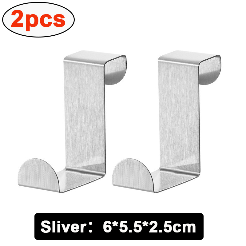 Z-förmiger Badezimmerschrank-Türhaken, Edelstahl-Tür-Rückaufhänger, Schlüsselanhänger, Kleiderhaken, Zuhause, Küchenzubehör, Organizer-Werkzeug