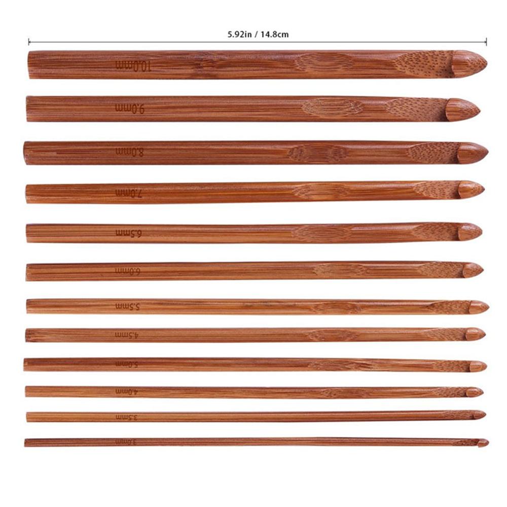 20 pièces Crochet ensemble de crochets, 1-10mm bambou Crochet crochets aiguilles tisser pull aiguilles à tricoter bricolage fait à la main artisanat couture accessoire