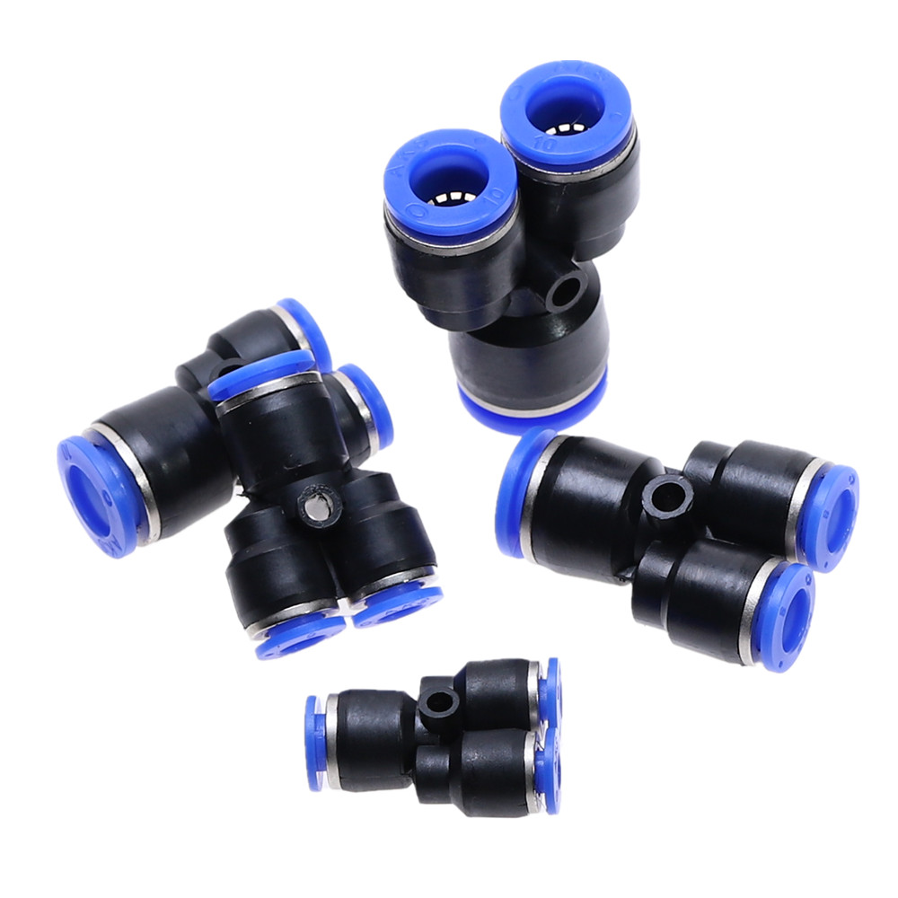 "Y" Pneumatic Connector Tee Union Push In Fitting for Air Pipe joint OD 4 6 8 10 12 14 16MM Pneumatic Fittings PY