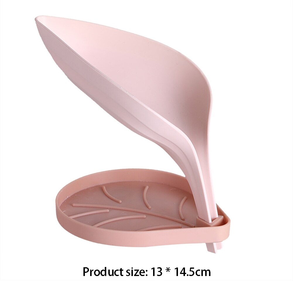 Leaf Shape Soap Box Drain Soap Holder Box Bathroom Shower Soap Holder Dish Storage Plate Tray Bathroom Supplies Bathroom Gadgets