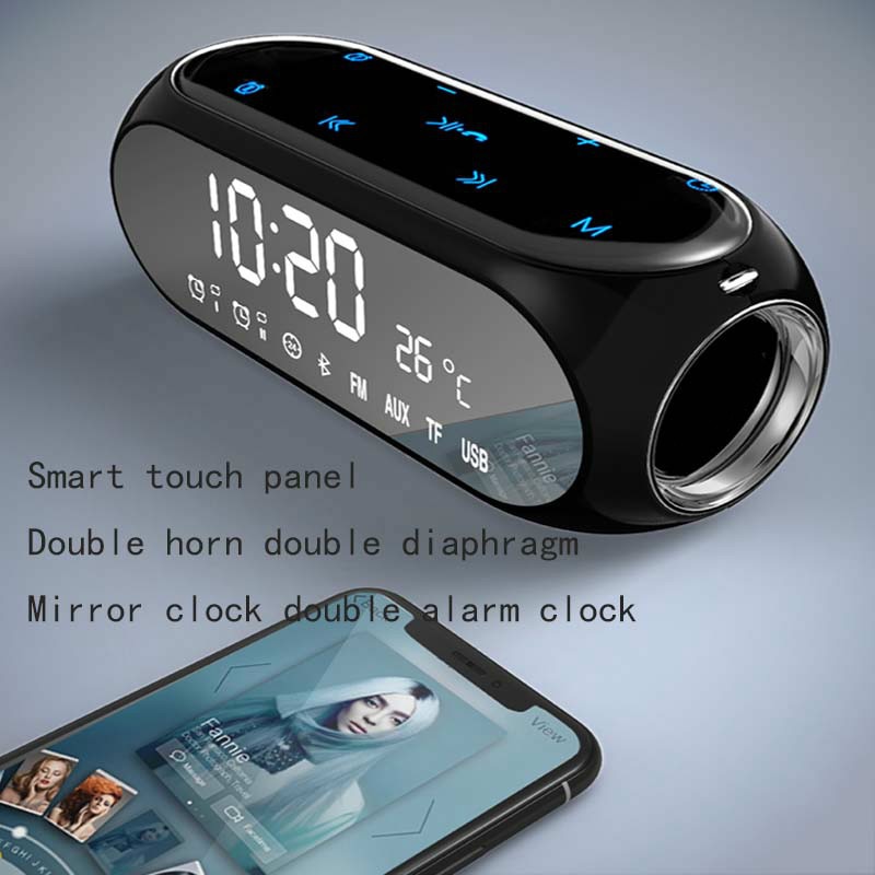 Horloge Portable de bureau pour la maison | Sans fil, Bluetooth, haut-parleur, ordinateur Mobile, alarme, Radio numérique récepteur, Mini réveil
