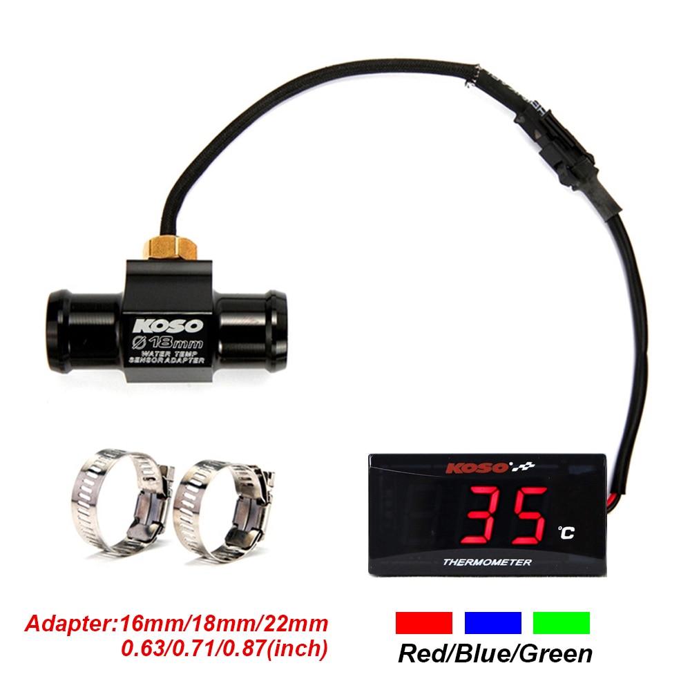 Moto KOSO medidor de temperatura del agua Mini medidor termómetro Moto Universal para XMAX300 CB400 MT 07 09 Sensor Scooter Racing