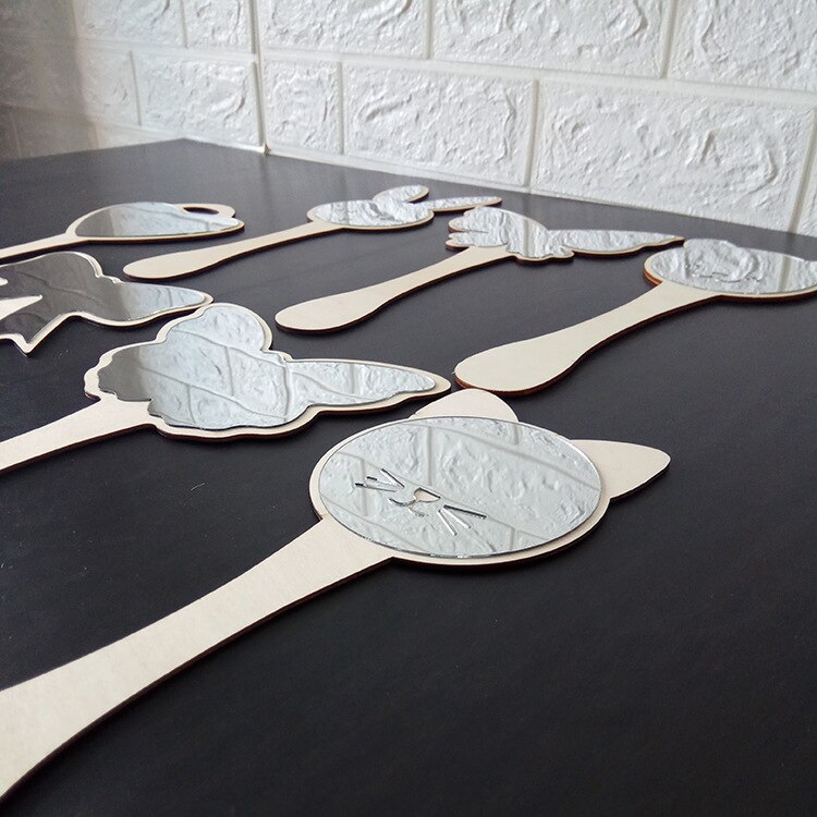 Wooden handle mirror makeup small wooden mirror wooden handle mirror