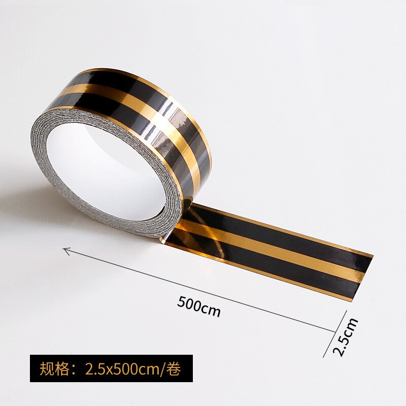 Black gold beautiful seam strip tile gap landscaping line stickers wear-resistant floor stickers ground beautiful seam sticker: Gold