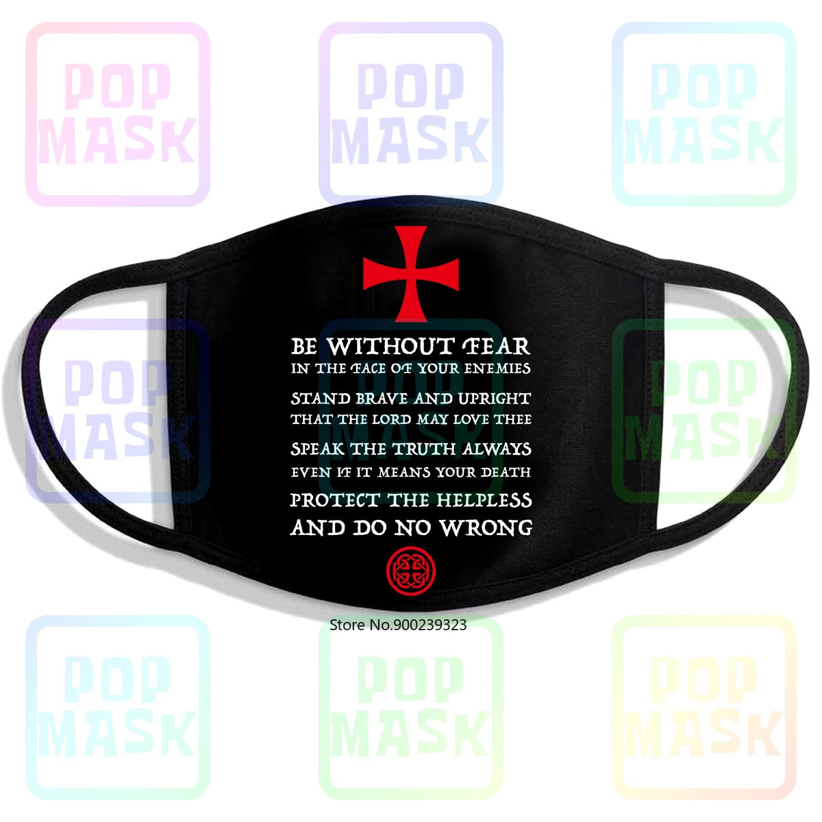 Mens Crusader Knight | Tempeliers Code | Heilige Cross Grappige Herbruikbare Katoenen Anti Vervuiling Gezicht Mond Masker