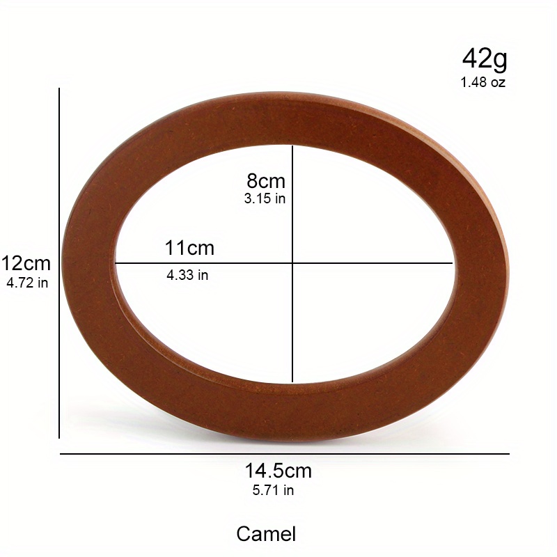 2PCS Oval Holz Geldbörse Griff Ersatz Handgemachte Tasche Handtasche Umhängetasche DIY Handwerk Nähen Zubehör Holzgriff Rahmen