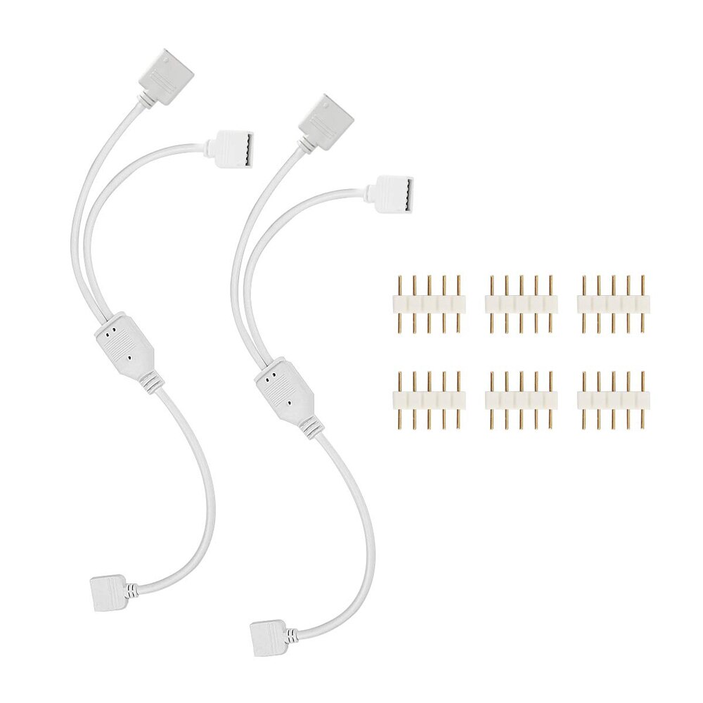Cable conector RGB RGBW de 4 pines, conector hembra de 1 a 2, 3 y 4 pines, divisor para tira de luces LED 5050 3528 RGB RGBW + WW