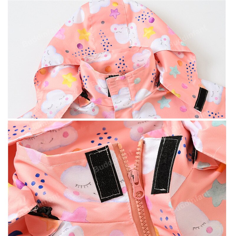 Child Girl Clothing Spring Windbreaker Autumn Jacket for Girls Trench Coat Zipper Cute Kids Outerwear Children Clothes 2-9year