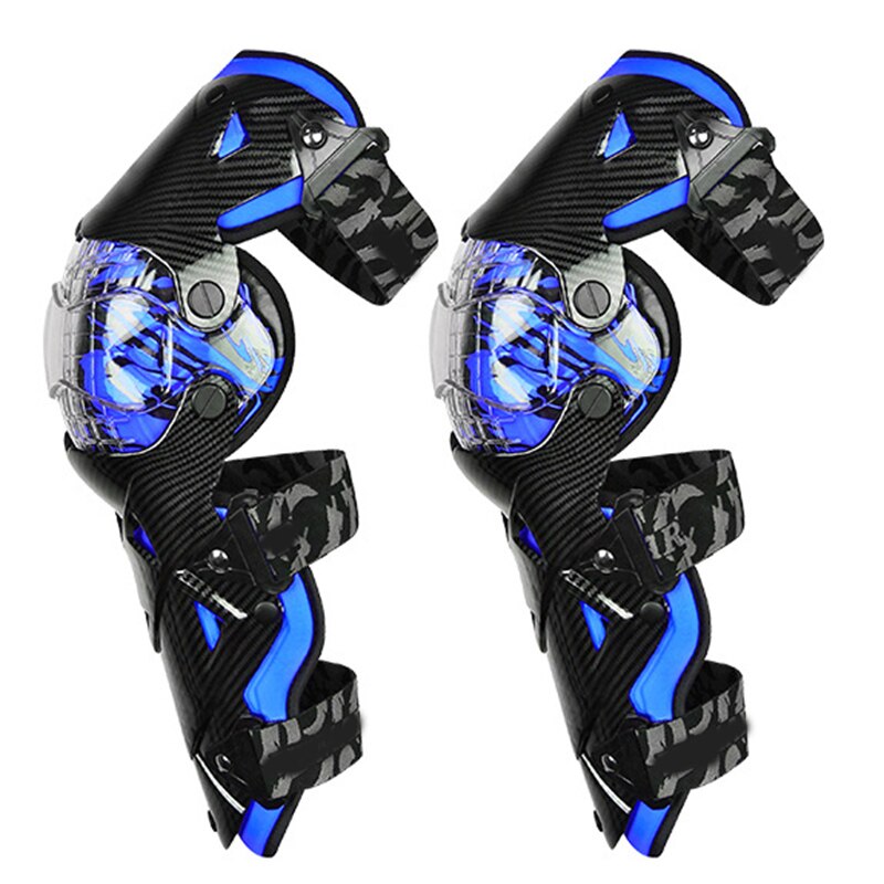 Motorcycle Knee Pads Knight Riding Fall Resistance Leg Guard Equipment For Motorcycle Off-Road Protective Gear M8617: Blue
