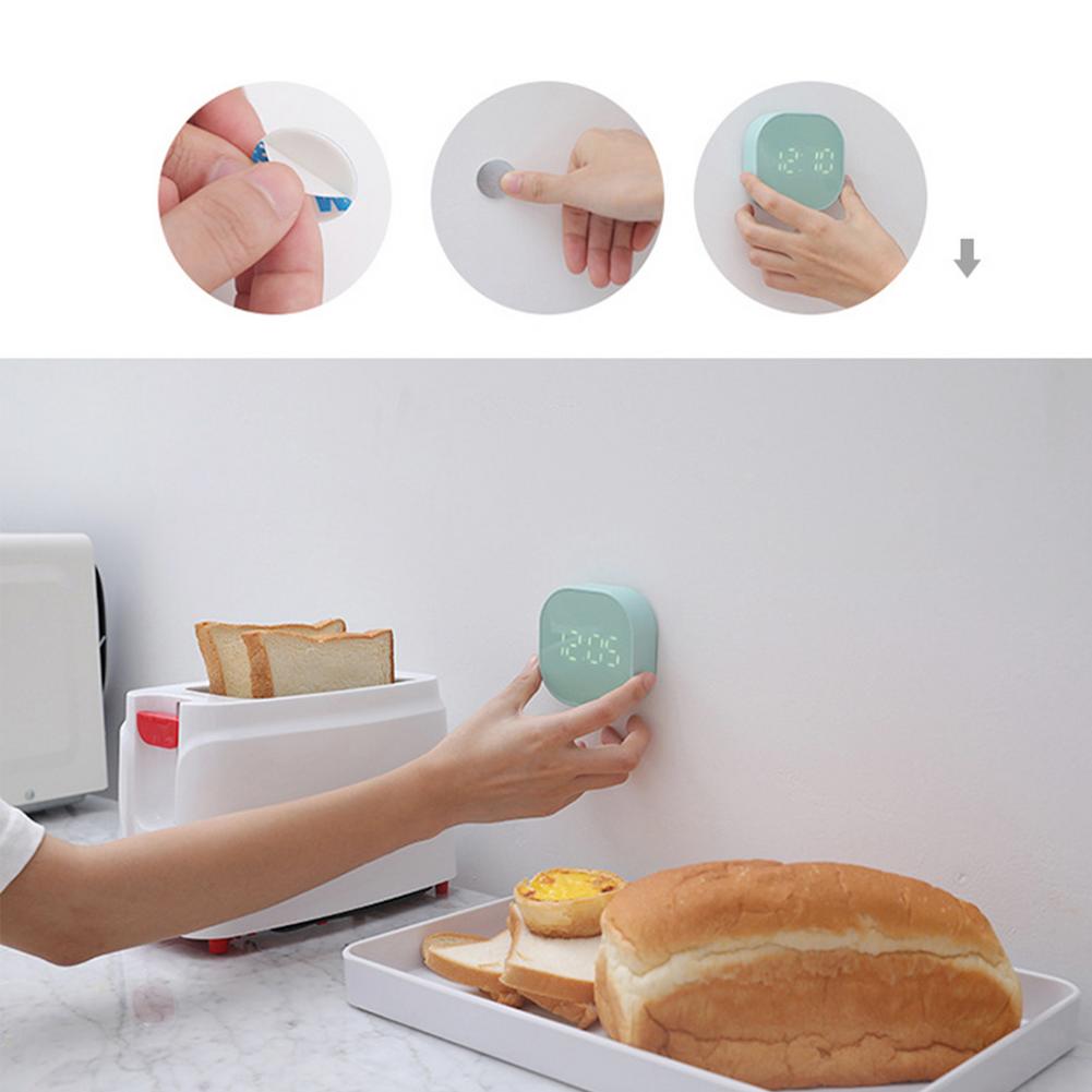 Réveil numérique mural lumineux, horloge électronique avec affichage de la température, pour la décoration de la chambre à coucher et du salon