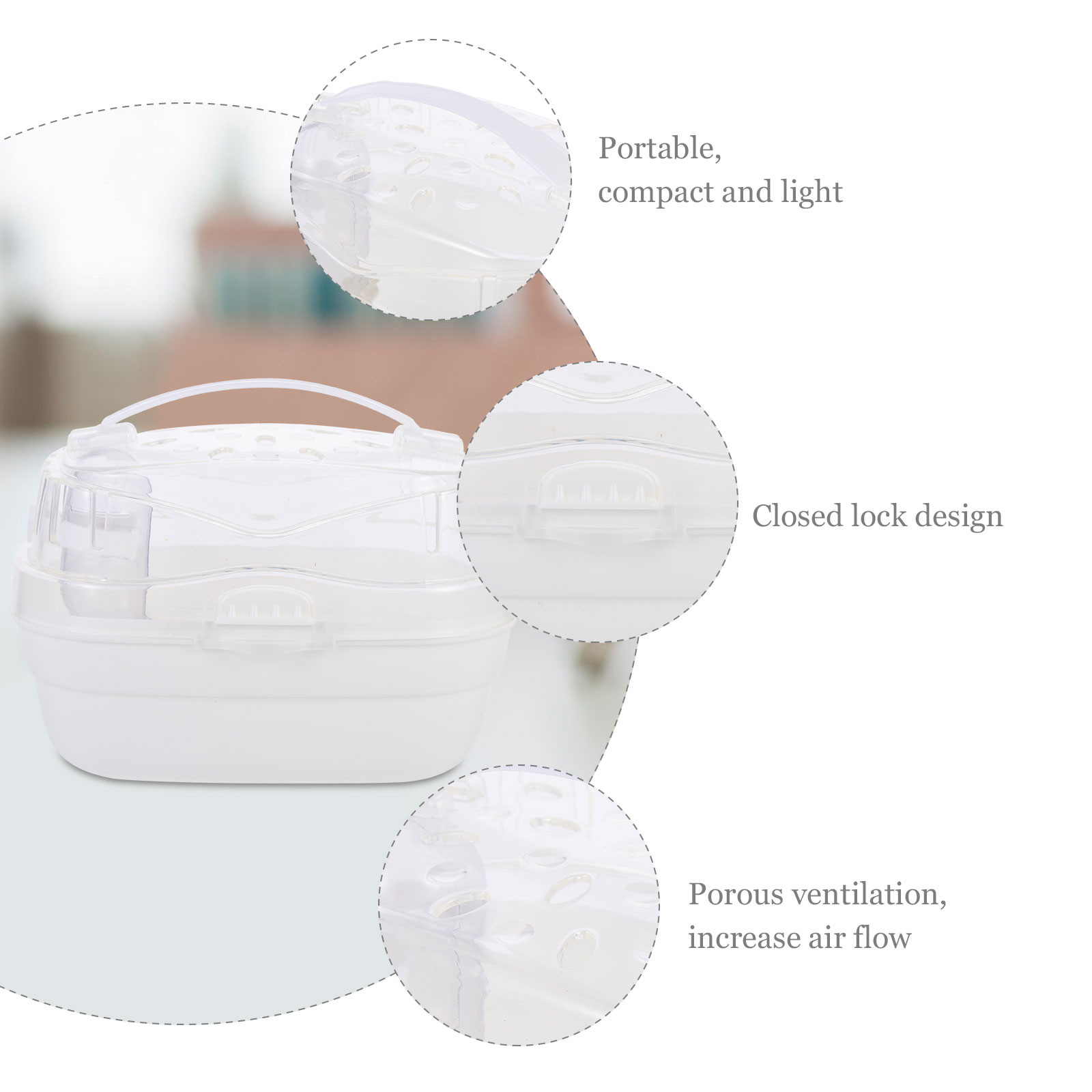 Pet Carry Box Outdoor Hamster Cage Guinea Carrying Box Portable Hamster Carrier for Travel