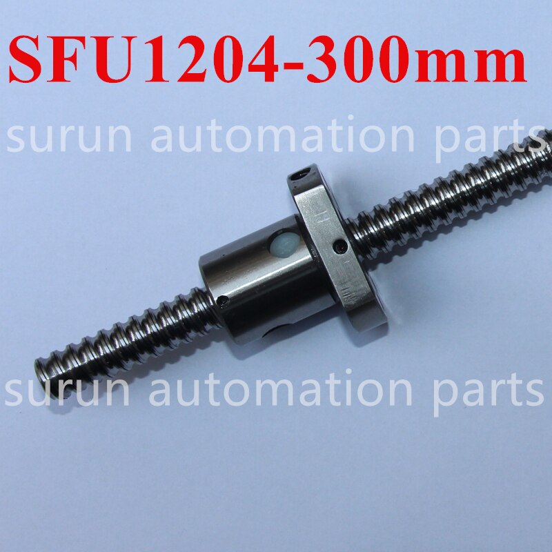 RDBB 1pcs 12mm ballscrew 1204 ball screw SFU1204 L 300mm with 1pcs RM1204 ball nut and CNC DIY machine cnc parts