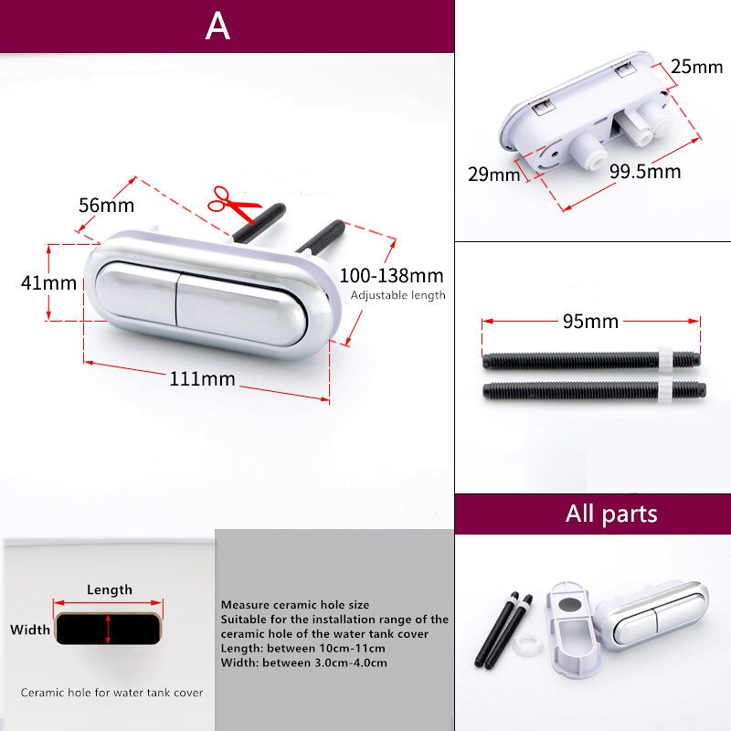 Oval toilet seats water tank switch button toilet closestool water tank press flush push button various styles,JO21016: Toilet Buttons A