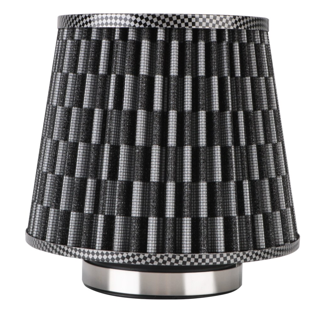 76mm 3 tommer bil luftfilter sport power mesh kegle høj flow indsugnings filter indsugnings filter kold luft induktionssæt universal bildele: Sort