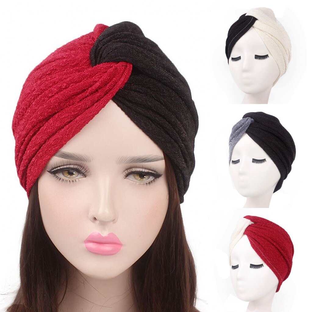 Dromiya – Turban de luxe pour femmes, , haut croisé, Hijab, chimio, casquettes de sommeil, pour la perte de cheveux, le Cancer