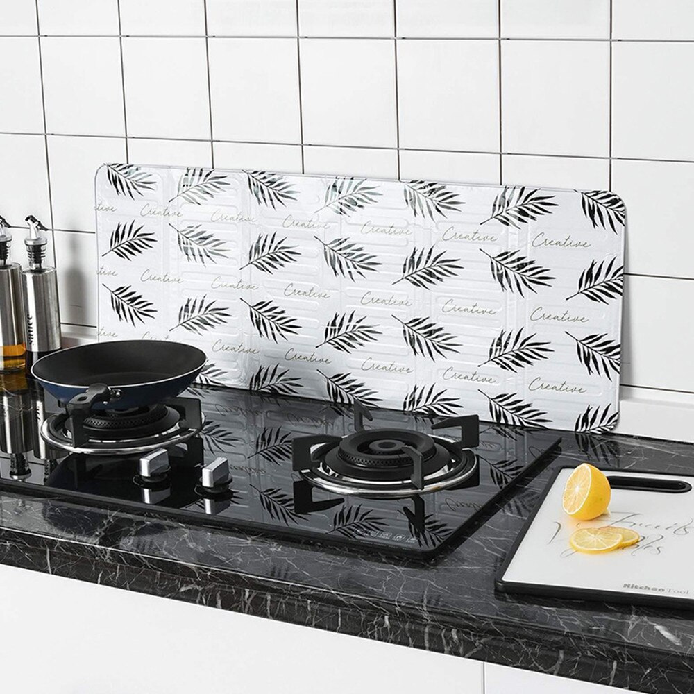 25 # Home Keuken Kachel Folie Plaat Voorkomen Olie Splash Koken Baffle Keuken Tool Aluminiumfolie Olie Splash Guard voor Keuken