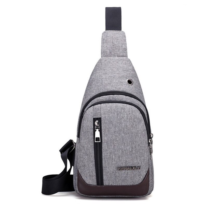 Mochilas männer Einzigen Gurt Leinwand Rucksack männlichen lässig schulter dreieck Rucksack kreuz-körper brust tasche freies hologramme: grau