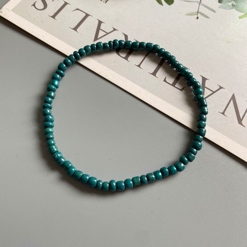 Tobillera colorida para mujer, pulsera de pie con cuentas de semillas diminutas, Color amarillo, rosa y azul, joyería bohemia de verano