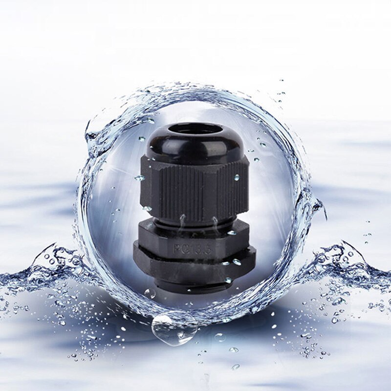 10pcs IP68 PG7 PG11 PG13.5 PG16 PG21 PG25 for 3-6.5mm Wire Cable CE White Black Waterproof Nylon Plastic Cable Gland Connector