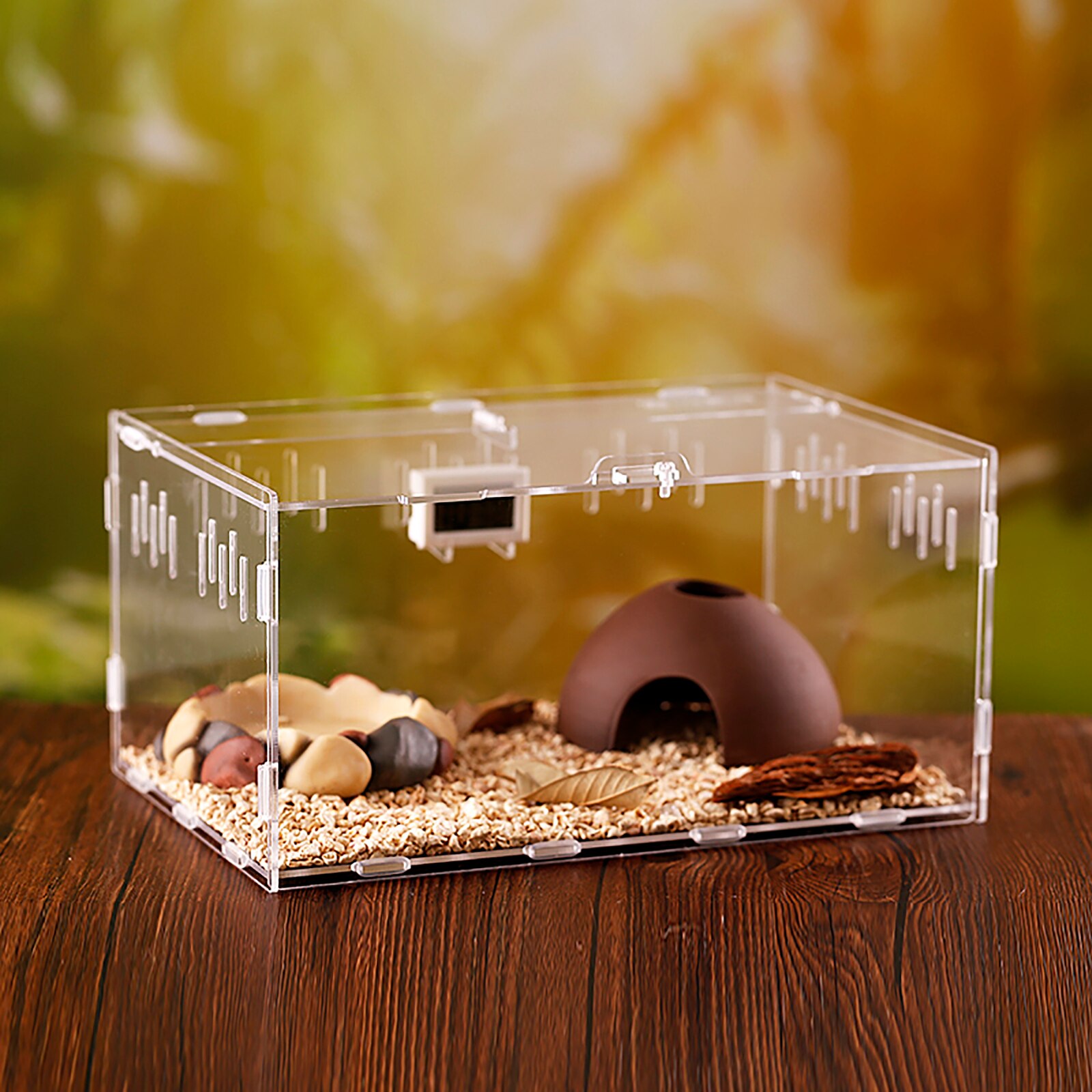 Reptile Breeding Box Acrylic Terrarium Feeding Box Transparent Tiny Animal Reptile Pets Insect Spider Lizard Frog Cricket Turtle