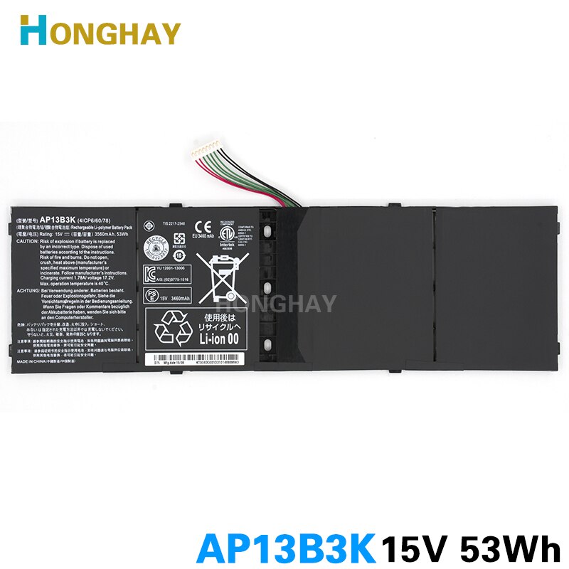 Honghay AP13B3K Laptop Batterij Voor Acer Aspire V5 R7 V5-572G V5-573G V5-472G V5-473G V5-552G M5-583P V5-572P R7-571 AP13B8K