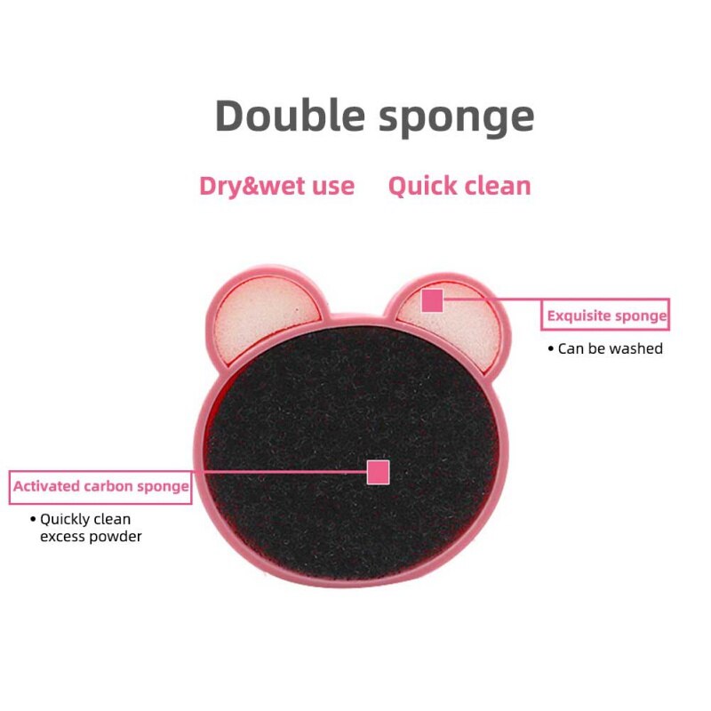 1 Set Makeup Brush Cleaner Kit Double Side with Cosmetic Brush Cleaning Box and Instantly Dry Color Removal Sponge