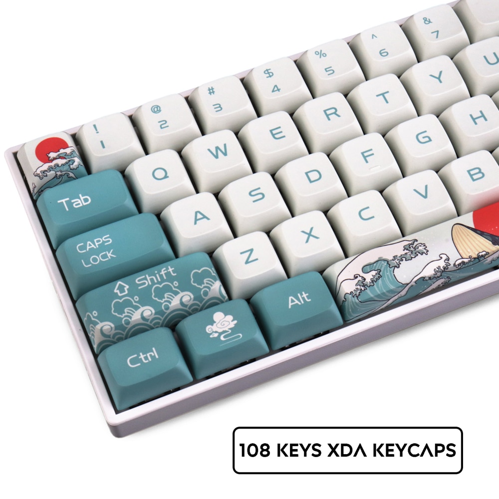 Pbt Keycap 108 Toetsen Xda Profiel Dye-Sublimatie Japanse Ukiyo-e Keycaps Voor GK61 Cherry Mx Switch Mechanische toetsenbord