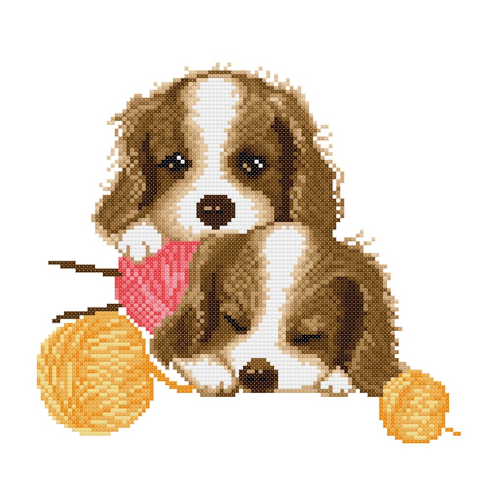 DIY Animal Cross Stitch Handmade Eco-cotton Thread 11CT Stamped Print Artwork Canvas Embroidery Kit Needlework Home Decor: A