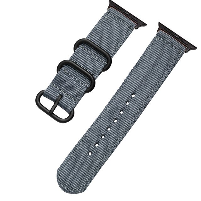 Cinta de náilon para apple watch 6 5 4 se 40mm 44mm tecido pulseira para iwatch série 6 5 4 3 2 1 esporte respirável 42mm 38mm faixas: Grey / 42mm or 44mm