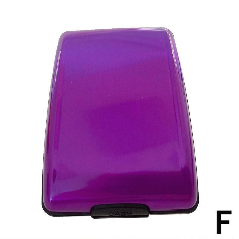 Aluminium Alloy Bankcard Blocking Hard Case Wallet Credit Card Anti-RFID Scanning Protect Card Holder: F