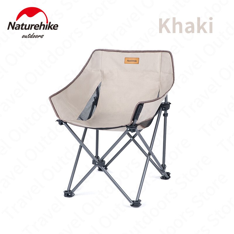Naturehike Outdoor Ultralight Vouwen Vissen Stoel Camping Draagbare Strand Stoel Stalen Pijp Beugel Lager Gewicht 90Kg Stabiel: Khaki