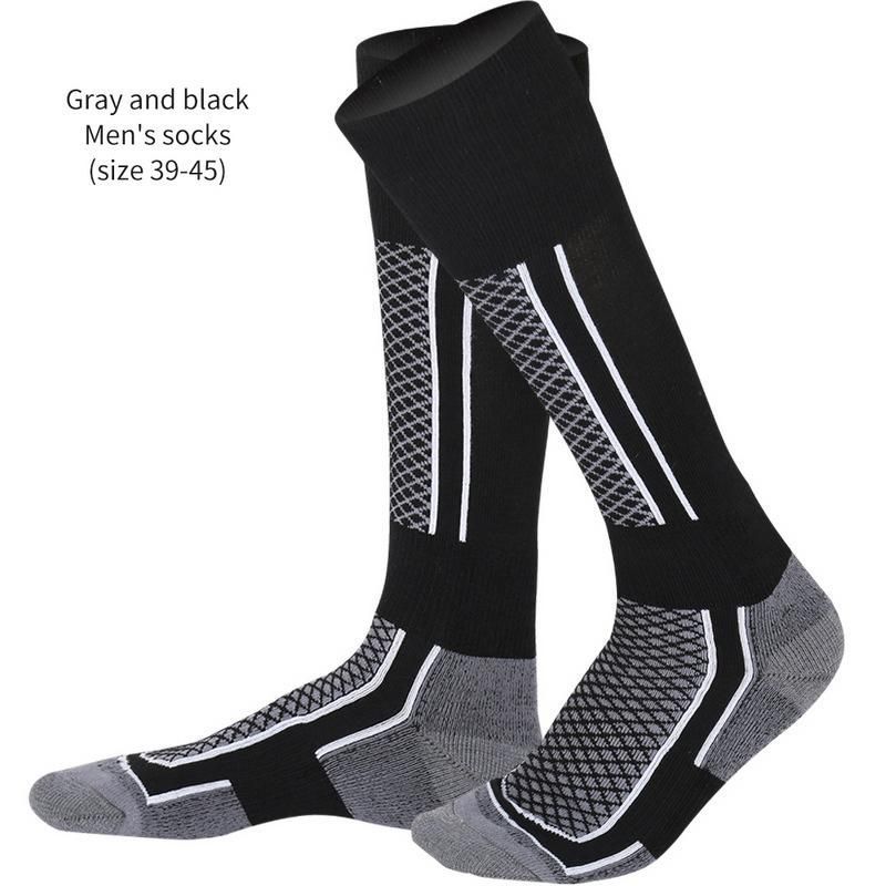 1 paio di calzini termici da uomo caldi invernali calzini da sci da Snowboard sportivi in cotone spesso LDF668: Grigio