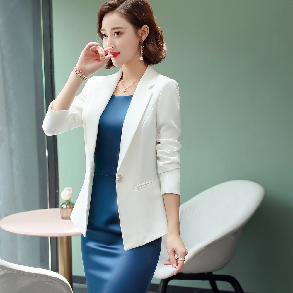 Plus Size Formal Dress Suits Women 2 Piece Office Ladies Business Work Wear Blazer Slim Pencil Dress Set Outfits 881905