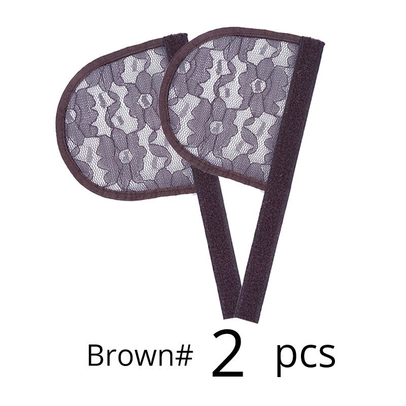 Nunify-coletas negras y Beige para hacer coletas, accesorios para Pontail, Red para el cabello Diy, para hacer coletas, gorros para peluca Afro: Brown-2Pcs