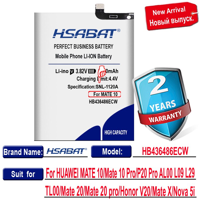 HSABAT 5850mAh HB436486ECW Batterie für HUAWEI Kamerad 10/Kamerad 10 Profi/P20 Profi AL00 L09 L29 TL00/Kamerad 20/Kamerad 20 Profi/Honor V20/Kamerad X