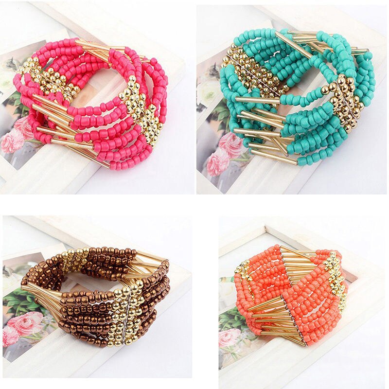 1 pc Böhmischen Stil Charming Multilayer Perlen Armband Frauen fein Schmuck arty Heißer