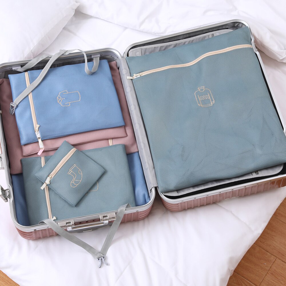 Bolsas de lavandería de viaje antifricción con patrón de estilo mixto bordado grueso