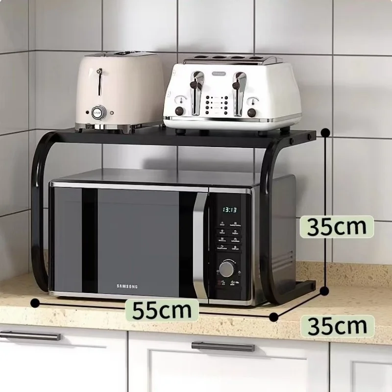 Rack de forno de cozinha doméstico, suporte de armazenamento multicamadas, organizador, suporte de metal removível, grande capacidade, rack de micro-ondas