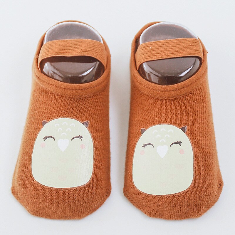 1 Pair 0-3Y Newborn Baby Socks Spring Cartoon Animal Soft Cotton Floor Socks With Band For Boy Girls Anti Slip Infant Short Sock: 05 / M