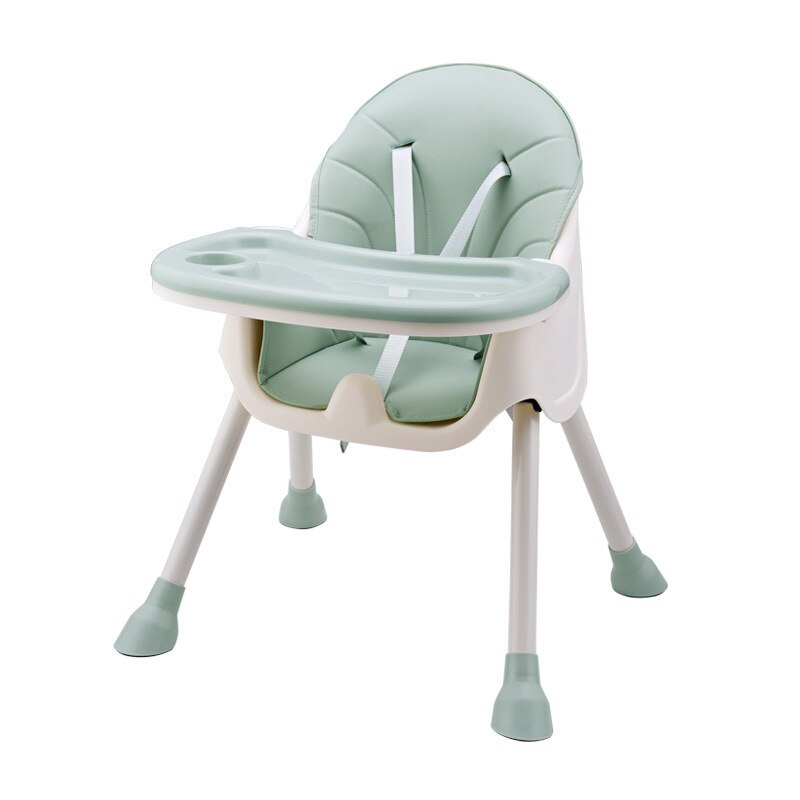 Children's Dining Chair, Child Adjustable Portable Seat, Multifunctional Baby Eating Table and Chair: Green Short  Cushio