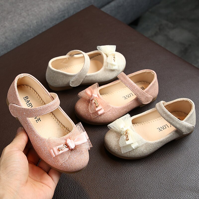 Mädchen Party Schuhe Gold Rosa Prinzessin Schuhe Helle Leder Kleine Mädchen Schuhe Für freundlicher freundlicher BowKnot Einzelne Schuhe