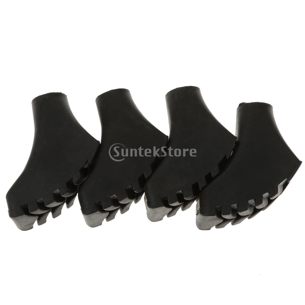 4pcs Anti-slip Rubber Paw Feet Tips Hammers Hiking Stick Walking Trekking Pole Caps