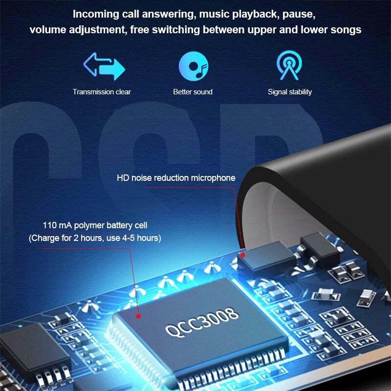 Newest Bluetooth 5.0 Headphone Receiver 3.5mm Jack 3D Surround Wireless Bluetooth Aux Audio Adapter Headphone Music Transmitter