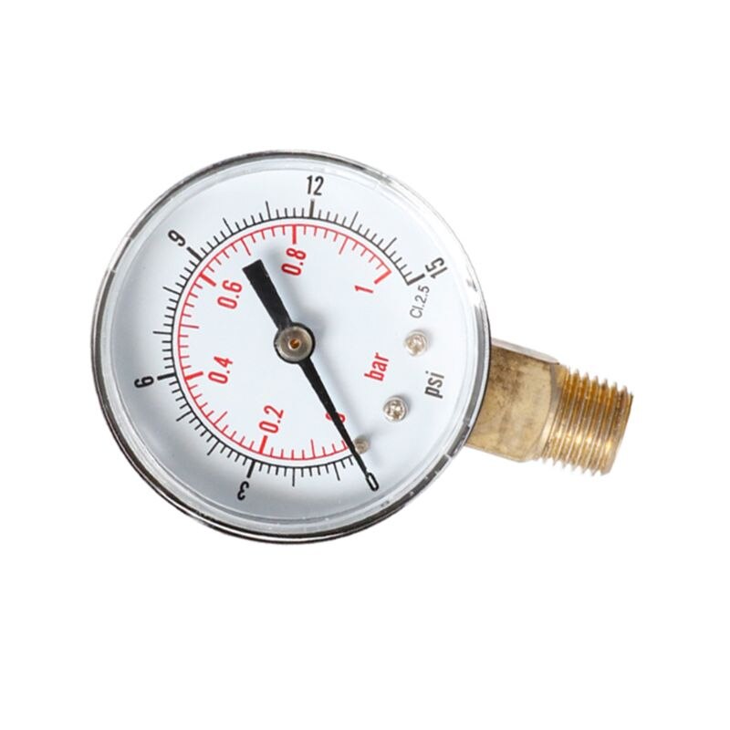 Trykkmåler 52mm 1/4 "bspt vertikal 15,30,60,100,150,300 psi & bar bunnfeste