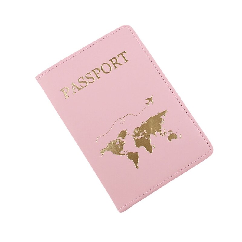 Paare Reisepass, Karte Reisepass fallen PU Leder Reisepass Abdeckung Reise Brieftasche Dokument Buch Organizer für Frauen Männer: Rosa