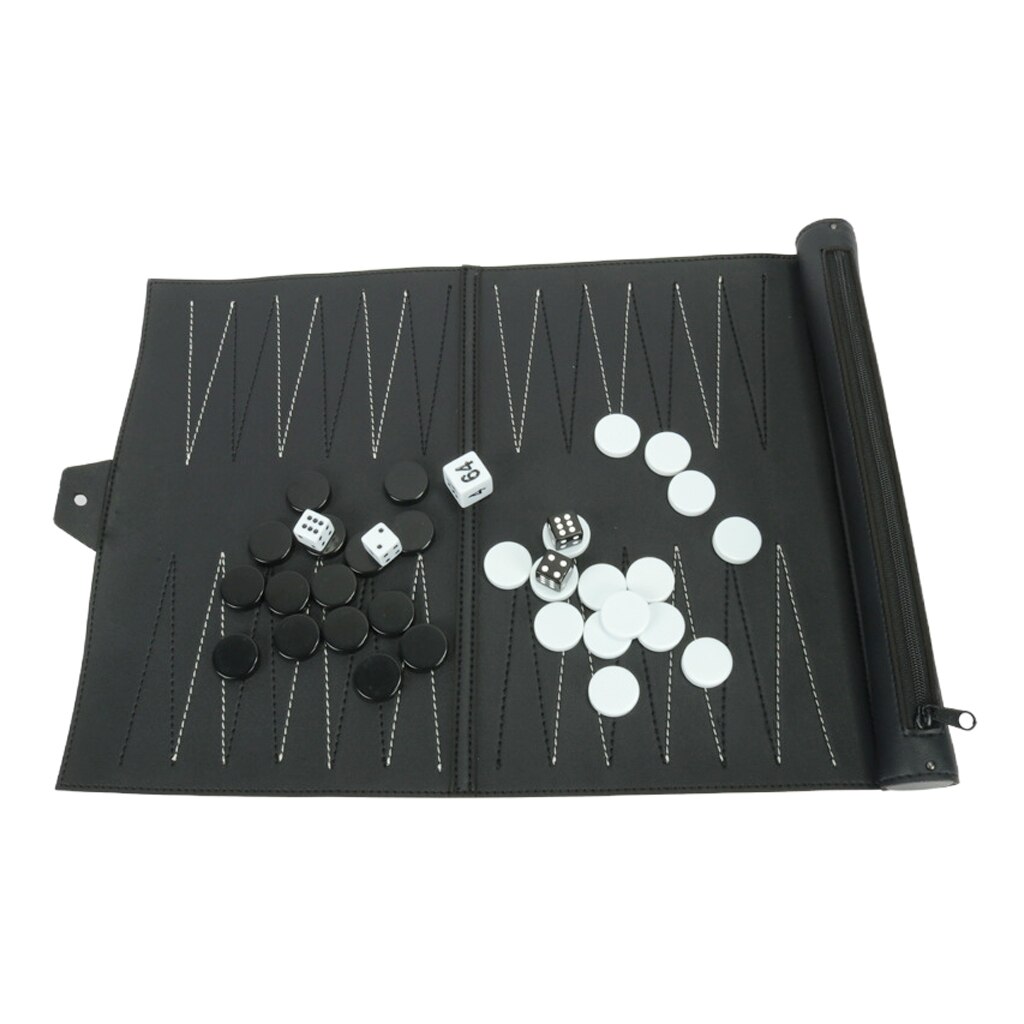backgammon Rotolo-su in pelle PU portatile classico per impostato da gioco per bambini adulti