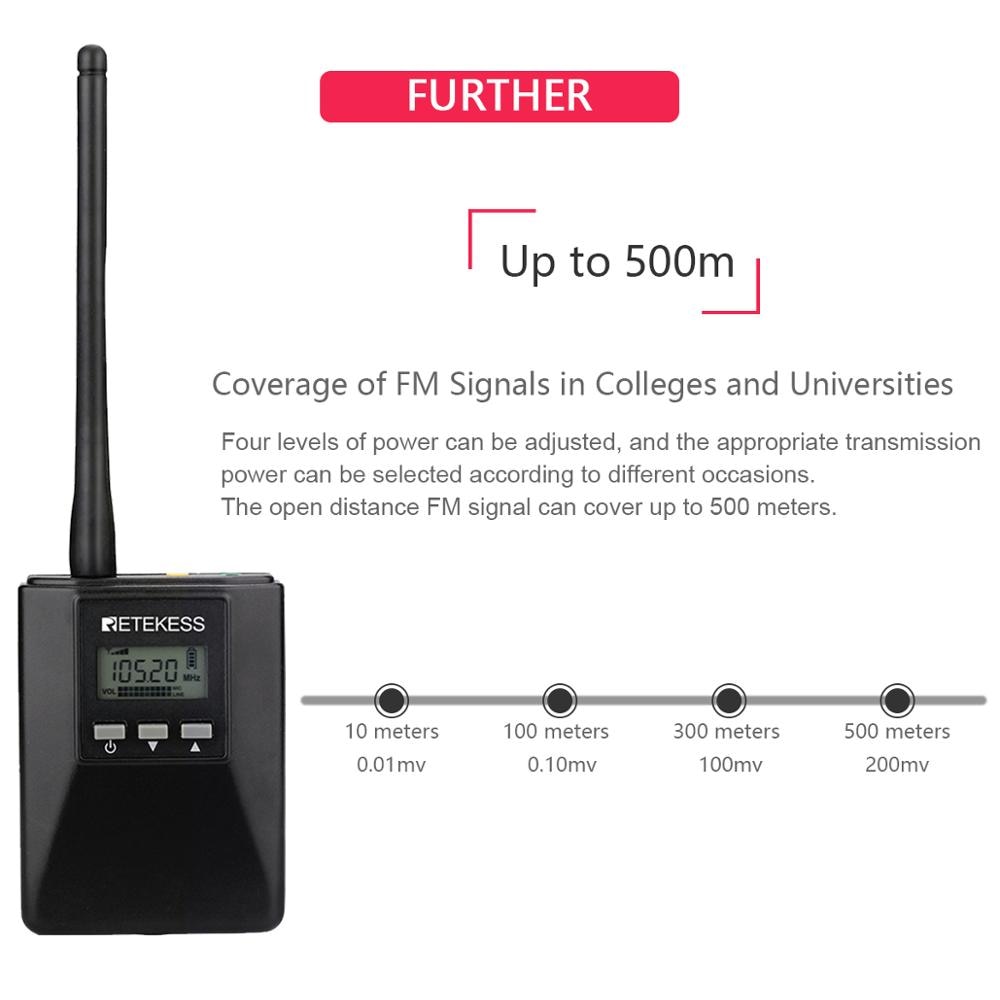 Retekess TR506 FM Transmitter Portable For Church Tour Guiding Simultaneous Translation Meeting Interpretation