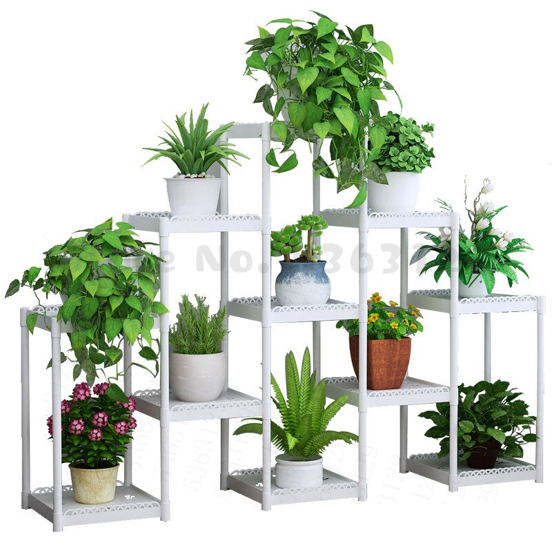 Flower shelf multi-storey indoor special balcony terrace flower stand multi-pot rack plastic window frame rack